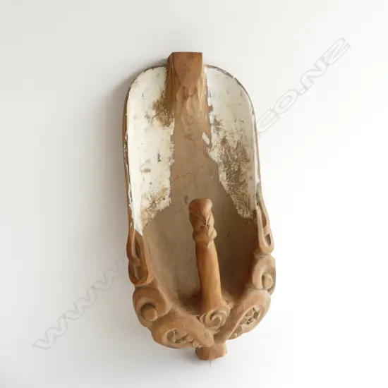 Bryan McCurrach carved wooden Māori canoe bailer (unfinished)